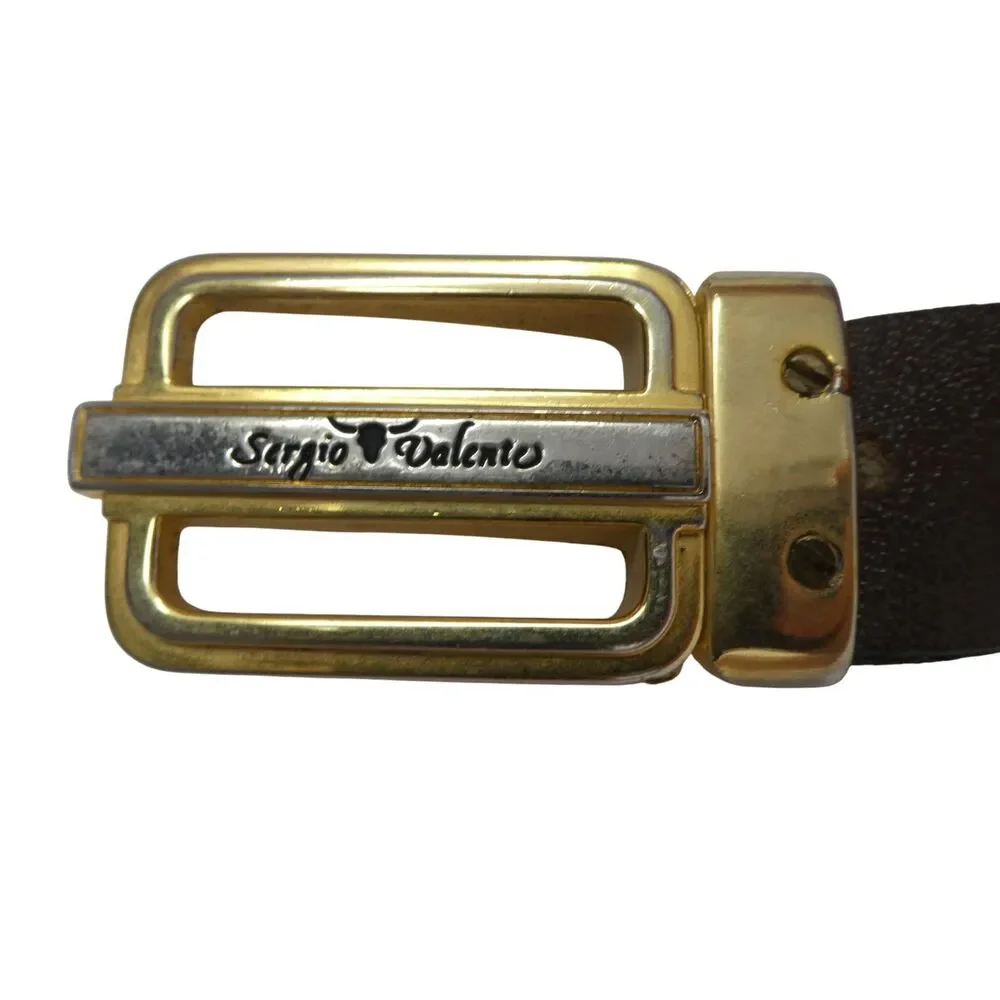 Sergio Valente Brown Leather Designer‎ Belt